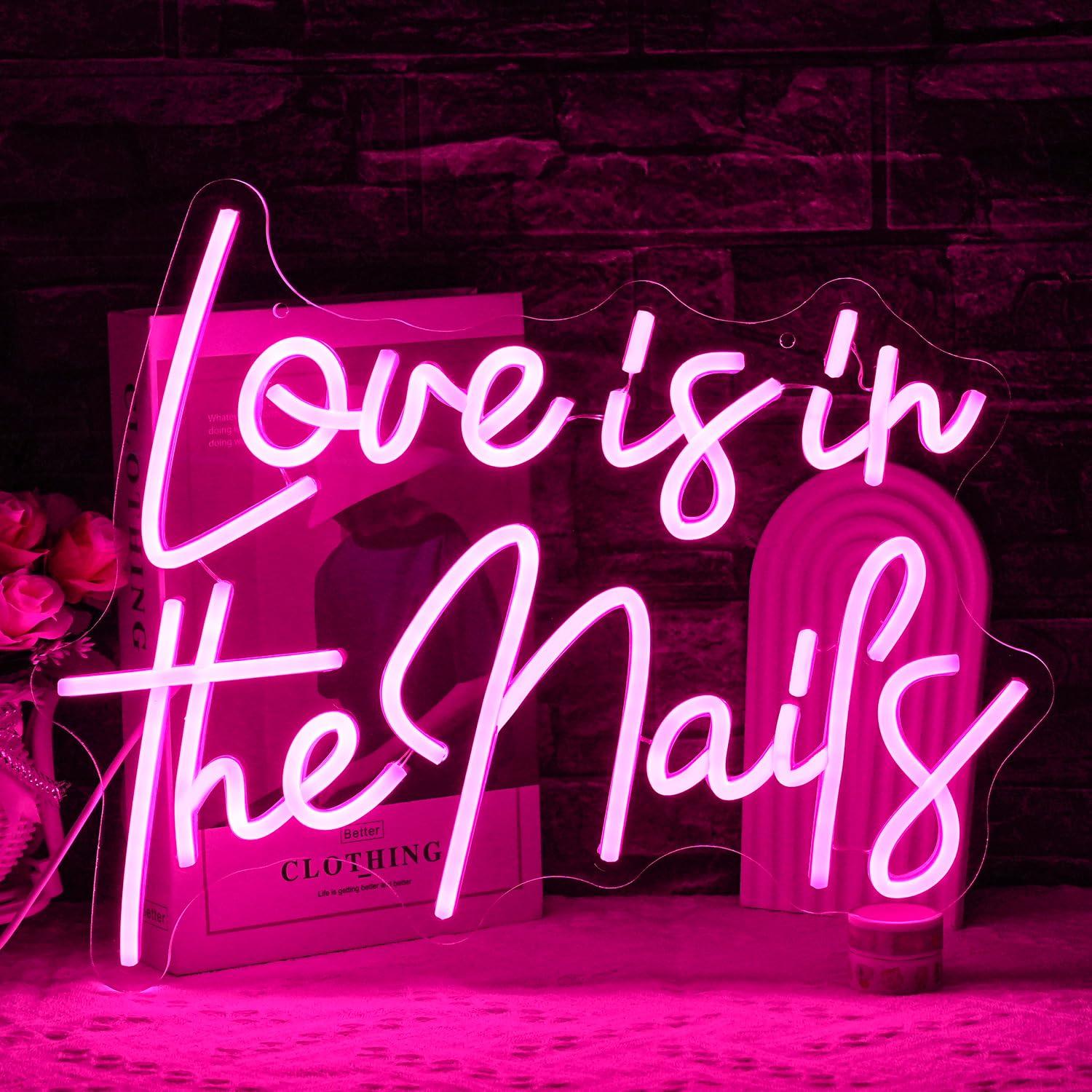 Love Is In The Nails Neon Sign - Beauty No Makeup review and price