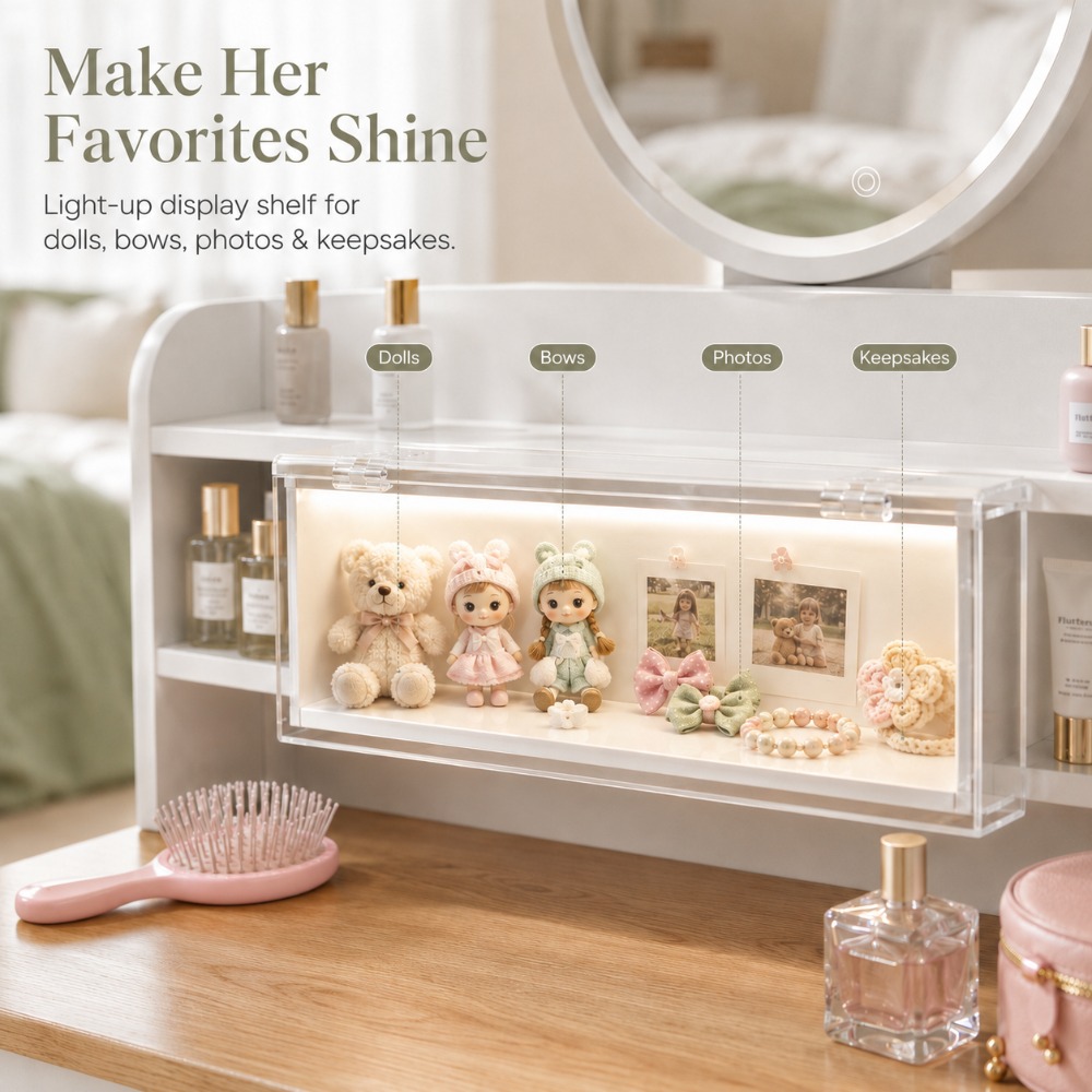 Perfect Gift for Her, Round Wo - Beauty Makeup Vanity Set review and price