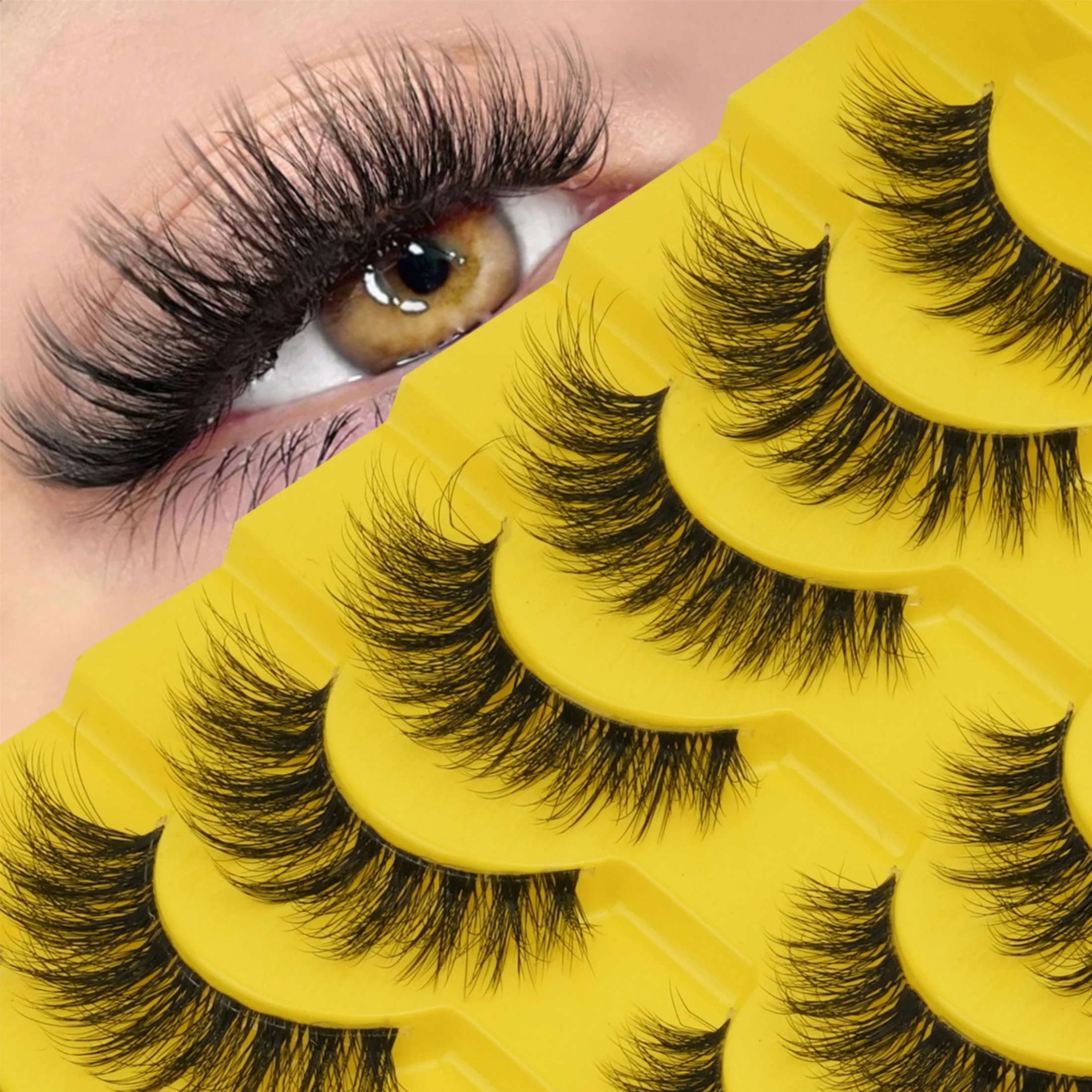 5 Pairs Messy Fluffy Strip Fal - Beauty Makeup Women review and price