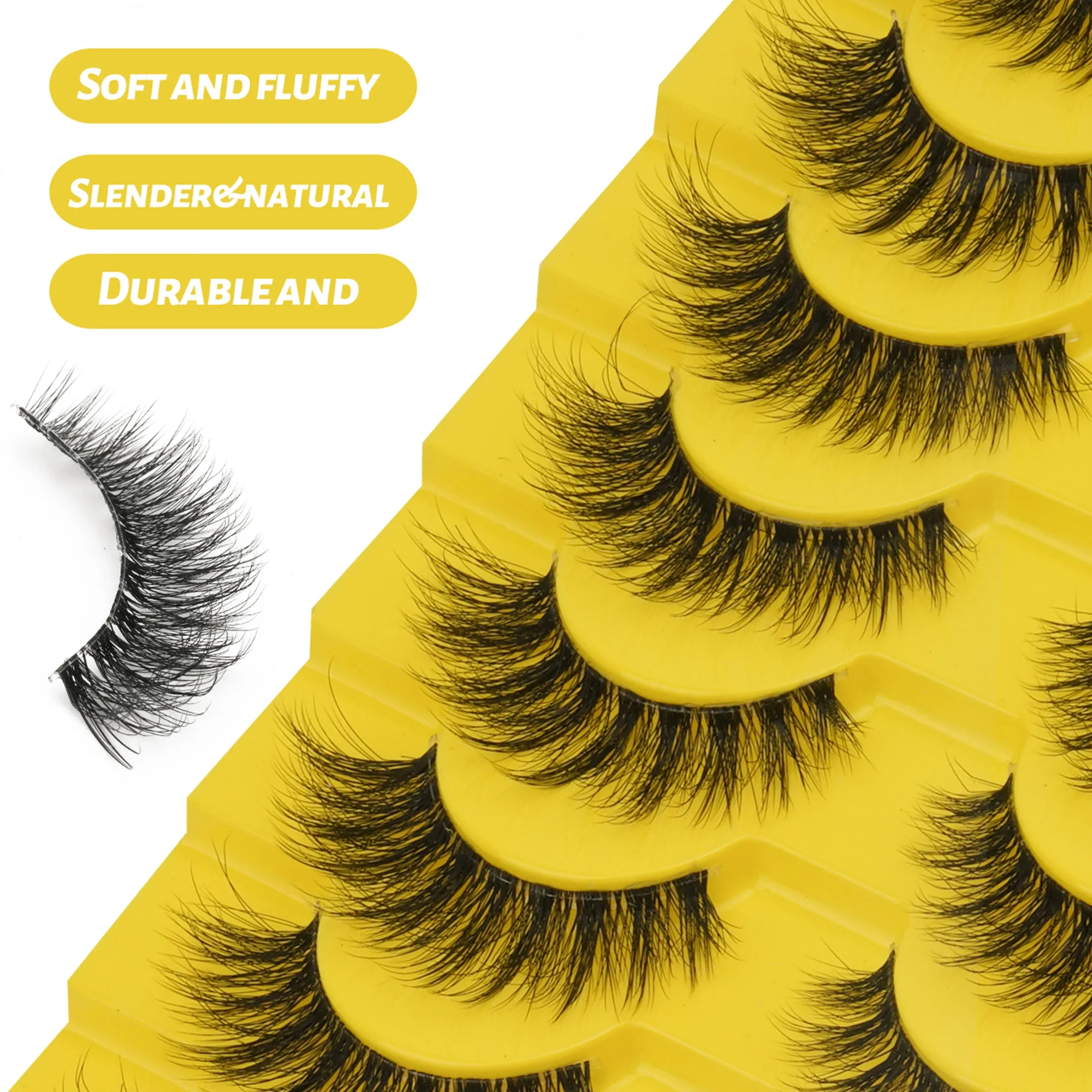 5 Pairs Messy Fluffy Strip Fal - Beauty Makeup Women review and price