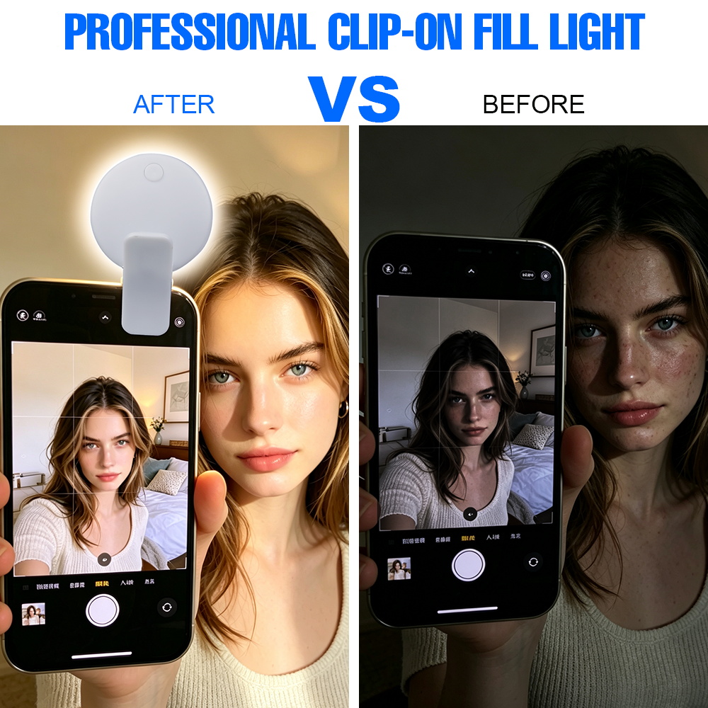 Clip On Selfie Fill Light Rech - Beauty No Makeup review and price